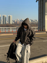 Snap cargo wide sweatpants