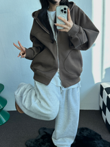 2ウェイ🤎 ハーディービッグフーディージップアップ🤎🩶🖤3カラー