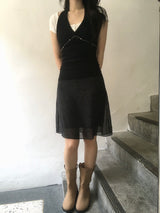 chiffon leopard skirt