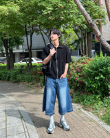 Kamen半袖ニットジップアップ