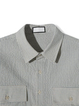 Double pocket checked crop shirts 3color