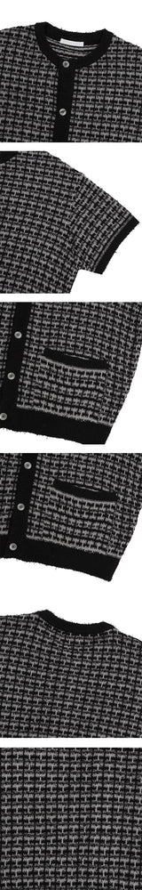 [S/S] ツイードハーフニットカーディガン(3color)