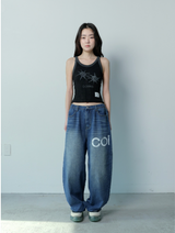 NOKIN SIDE DIRTY LOGO DENIM BANDING PANTS UNISEX