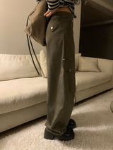 Rover Flap Pocket Back Banding ワイドカーゴロングパンツ (2 Colors)