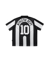 DirtyCoins Striped Soccer Polo Jersey Black White