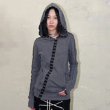 DIAGONAL HOOK N EYE RAGLAN HOODIE