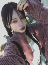 Belleun Line Dyeing Washing Knit Zip Up