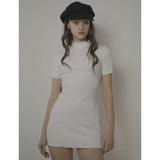 EVE HALF NECK DRESS-IVORY