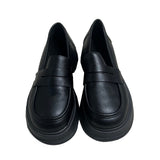  Classic Penny High Heel Round Toe Loafer (Black)