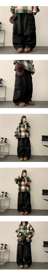 The B ニーピンタックストリングフリースラインカーゴワイドパンツ