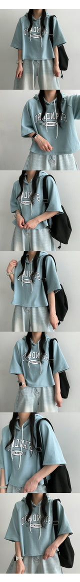 リトルクロップドパーカー半袖Tシャツ