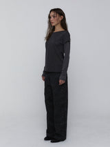 Cotton Leopard Pants_Charcoal