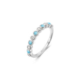 [Worn by Jung Yonghwa] Silver Bezel Lab Created Turquoise Ring R063-01H