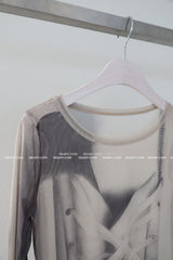 コルセットシースループリントTシャツ