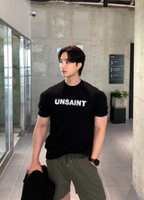 Aubre Unstint Lettering Muscle Fit Short Sleeve