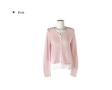 Detting Round V-Neck Knit Cardigan