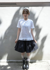 Bow sound Lace T-shirts (white)