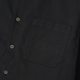 Diagonal Muted Garment-Washed Shirt - BLACK