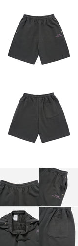 24FW UPSIDE DOWN BASIC LOGO SHORT PANTS CHARCOAL