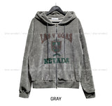 Nevada velvet two-way oversized hooded zip-up