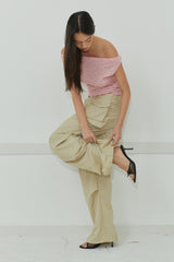 BELT LAYER PANTS / BEIGE
