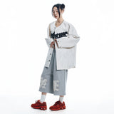 ENOE ワッペンスウェットバミューダパンツ - GREY