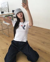 ダティンドットプリンテッドショートスリーブTシャツ