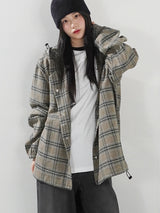(UNISEX) Brany フランネルフードシャツ