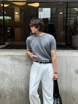 LMN Sensitive Layered Semi-Crop Short-Sleeved Knitwear (5 colors)