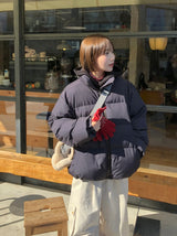 [unisex] ヒョカンチェックカラーマッチングウェロンパディングジャンパー