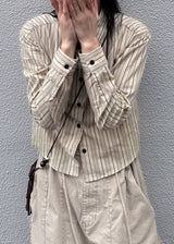  LINE STRIPE CROP SHIRT