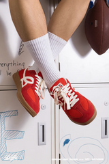 HBD/We Flower Joint Name Retro German Training Shoes - RED