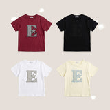 E★ ストライプパッチクロップショートスリーブTシャツ(4 colors)