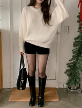 #Cozy Hairy Pastel Wool Loose Fit Knit (5color)