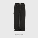 Ducks embroidery carpenter denim pants -1C