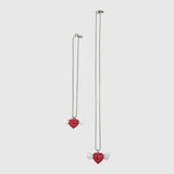 Red angel heart necklace (2 size) - 40cm (short ver.)