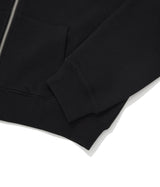 Women’s Oversized Clover Heart Raglan Hooded Zip-Up Black
