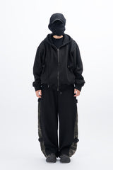 Huile Incision Hooded Zip-Up
