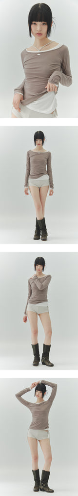 LOWER BOATNECK TOP cocoa