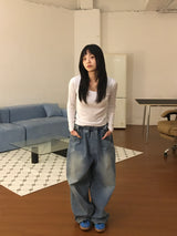 オーバーユニセックスデニムパンツ(1color)