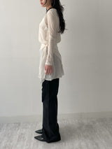 405 Cut-out Bootcut Wide Denim Pants
