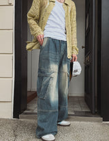 Hard Vintage Washed Cargo Denim Pants
