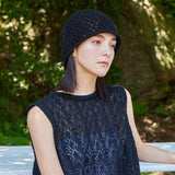 VZ Long Label Punching Knit Bucket Hat / Black