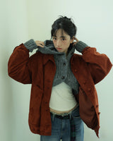 CROPPED HOODIE CARDIGAN - CHARCOAL
