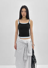 [MADE] Fluffy Layered Ribbed Sleeveless Top (Set Available)