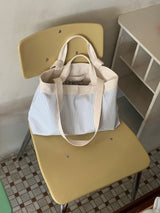 stripe reversible bag - picnic blue