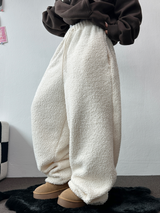 クリームテディシープファーロングパンツ🧸🤎🐑🖤3COLOR