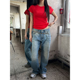 [UNISEX] ヴィンテージダメージデニムパンツ