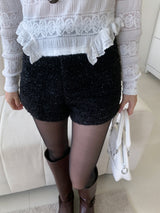 Snug Cozy Tweed High-Waist Shorts