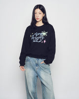 25FW WOMAN PALETTE LETTERING CROP SWEATSHIRT BLACK